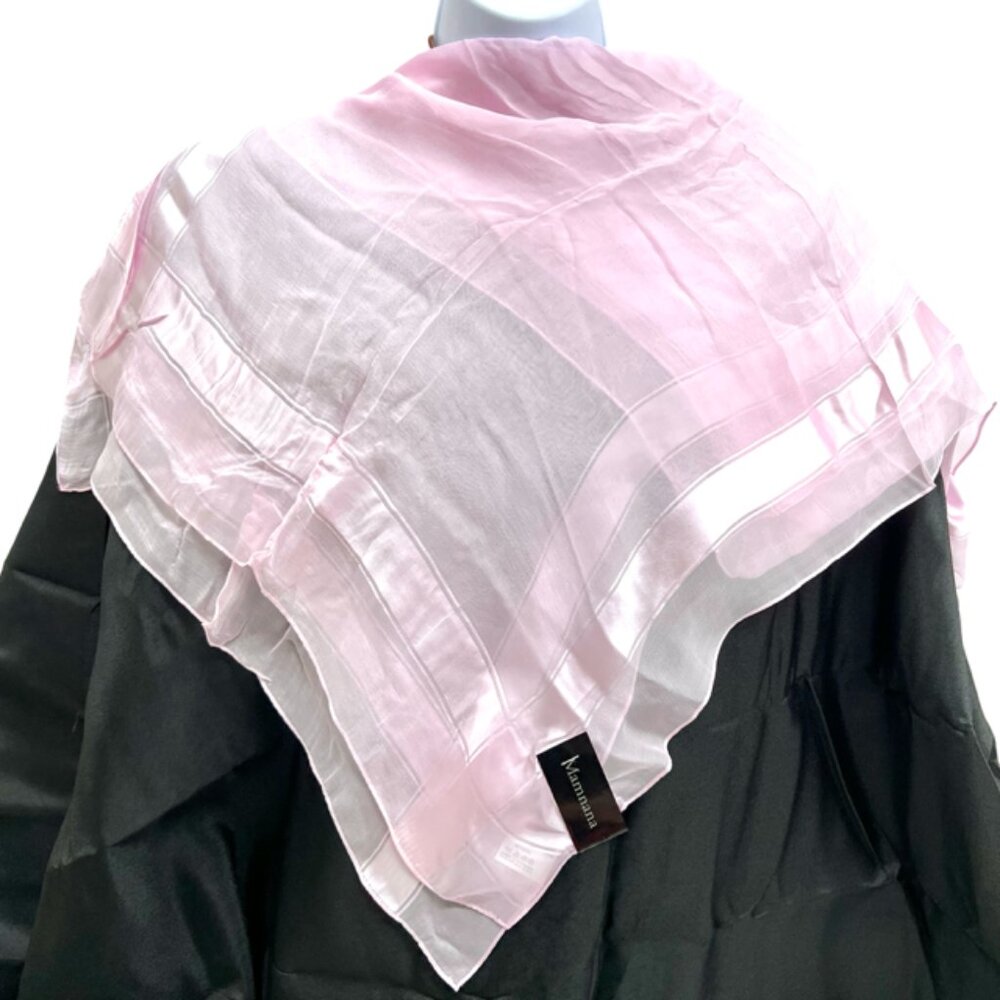 New Tag On MAMNANA 100% silk chiffon/ satin, 62"x20" light pink color (79) - Picture 3 of 10